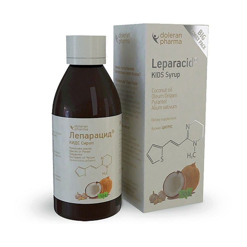 Лепарацид сироп - при чревни паразити (хранителна добавка за цялото семейство) - 180 мл.