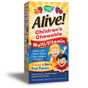 Мултивитамини и минерали за деца Natures Way, 120 дъвчащи таблетки
