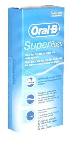 Конци за зъби Oral B Super Floss - 50 бр.