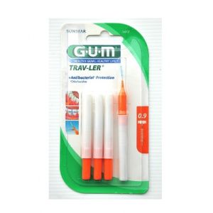 Интердентални четки за зъби GUM Trav-Ler /оранжеви/ 0.9 мм. - 4 бр.